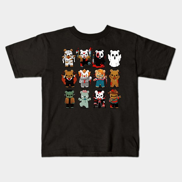 Halloween Bear Kids T-Shirt by Vallina84